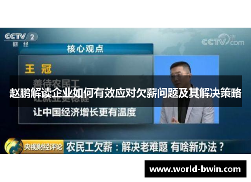 赵鹏解读企业如何有效应对欠薪问题及其解决策略